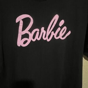 Barbie Women’s Black T-Shirt with Pink Logo